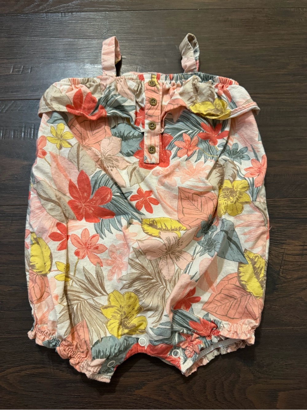 Carter's Floral Coral, Yellow & Sage Baby Romper 18M